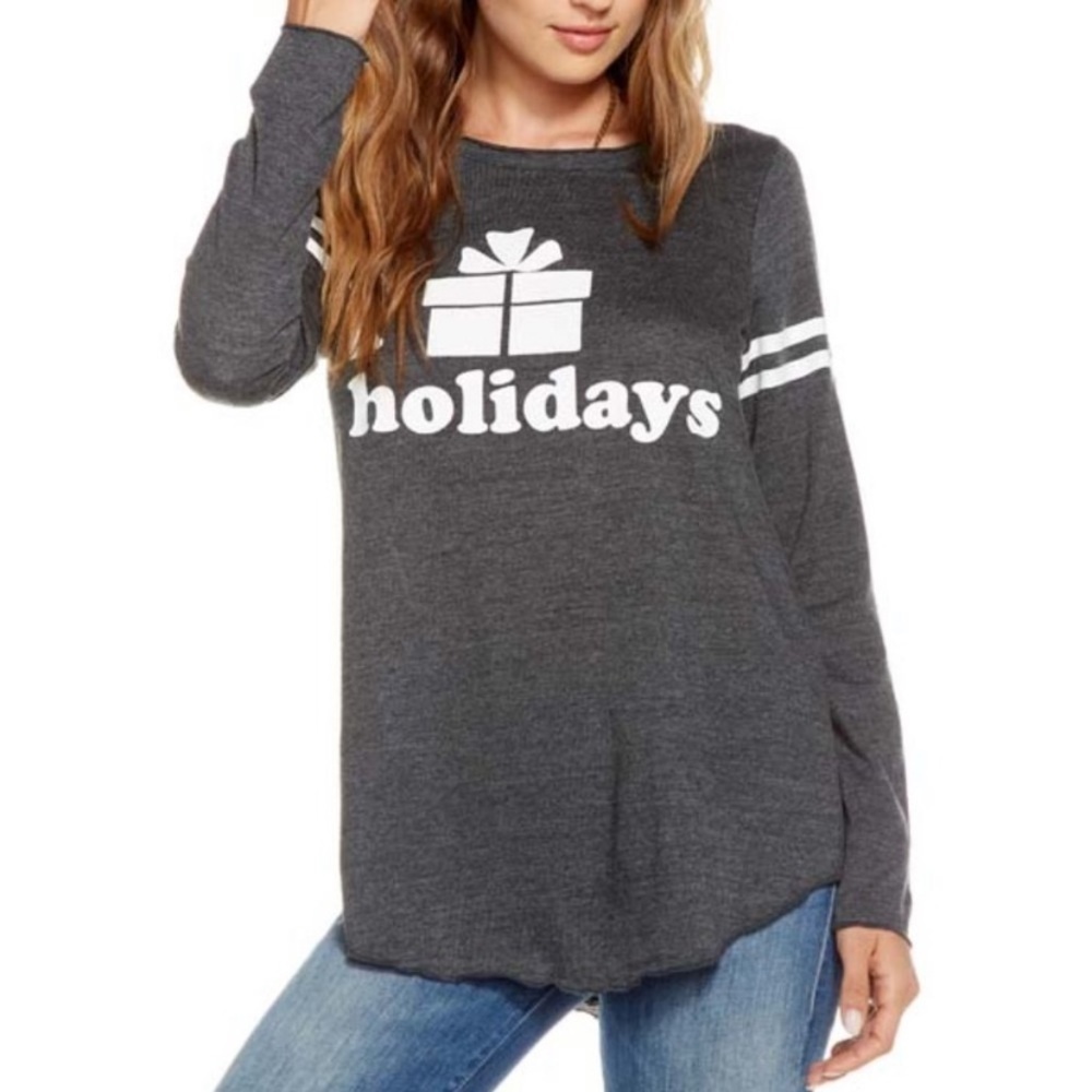 Chaser I Love Holidays long sleeve baseball tee